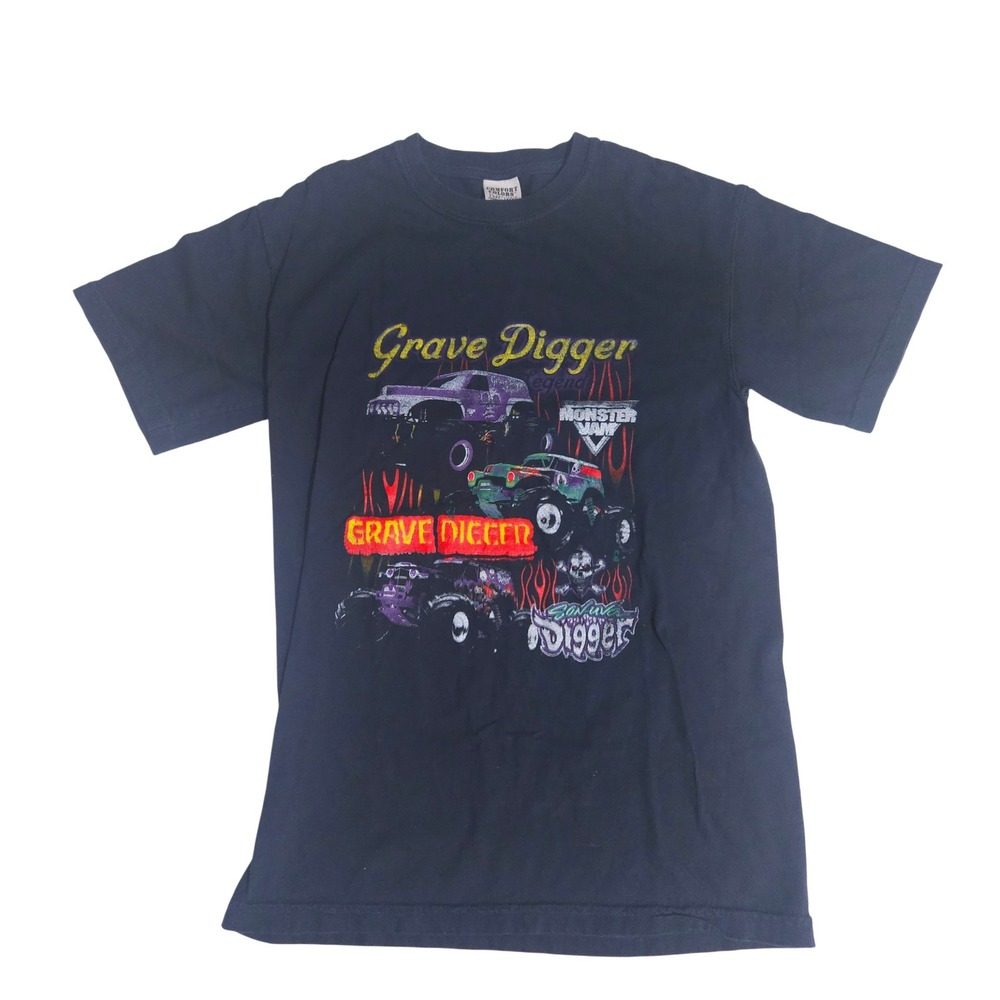 Comfort Colors Grave Digger Monster Jam Graphic T-Shirt Black Small S Truck Tee
